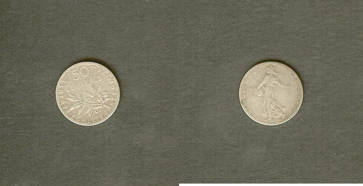 50 centimes Semeuse 1901 Paris TB+